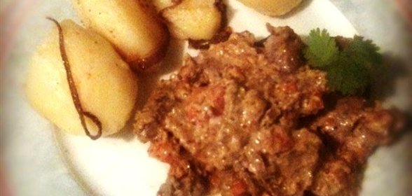 Печень кролика в сливочном соусе