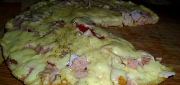 Быстрая пицца на сметанном тесте