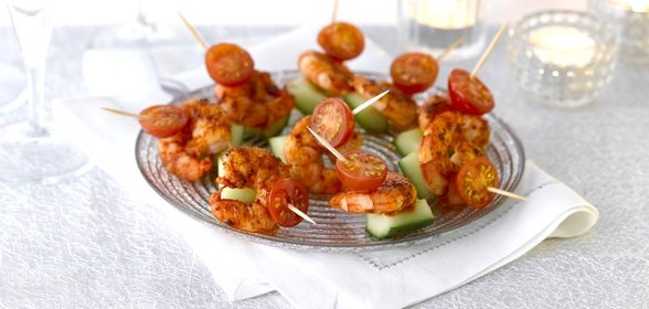 Канапе с креветками пикантные