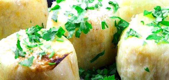 Ризотто в луке-порее