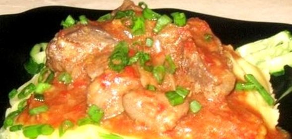 Куриная печень в вине