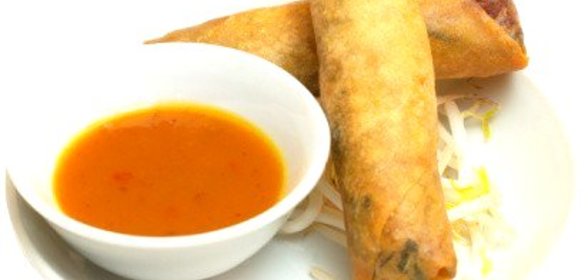 Китайские весенние роллы с грибами и рисом