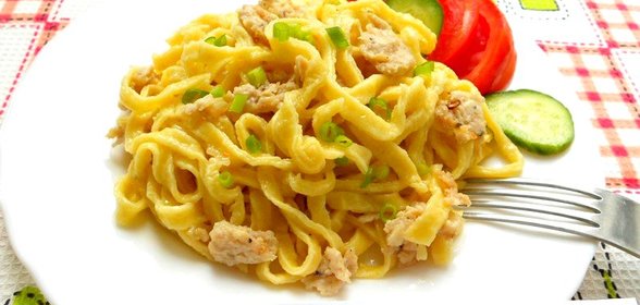 Лапша домашняя с фаршем