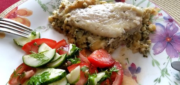 Хек, запеченный с сыром в фольге