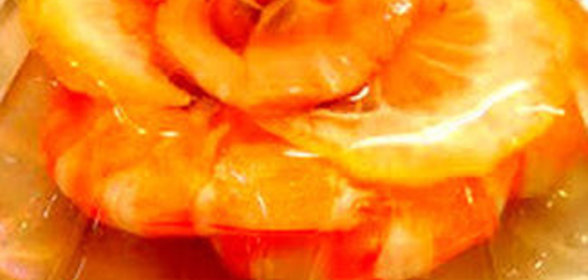 Заливное из креветок и горбуши Роза морей