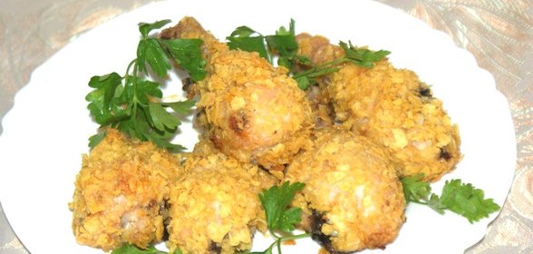 Куриные голени в панировке из чипсов