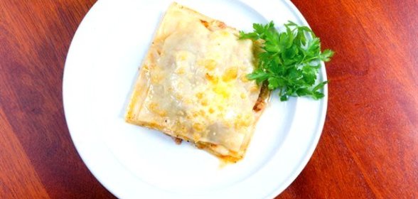 Лазанья с лососем и рататуем