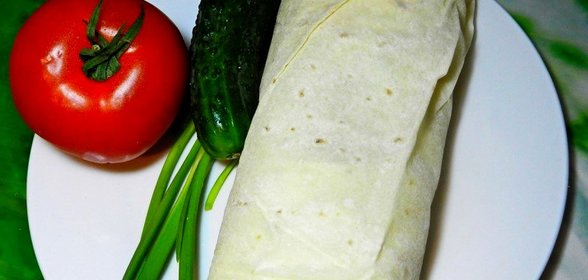 Домашняя шаурма с колбасой