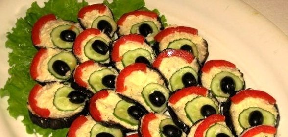 Баклажаны жареные Павлиний хвост