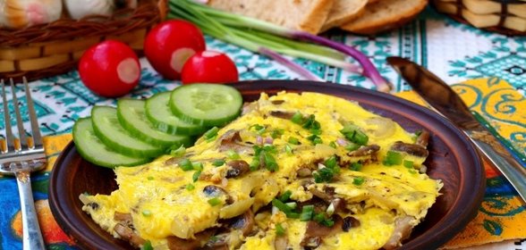 Омлет с шампиньонами