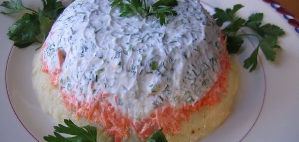 Слоеный картофельный салат