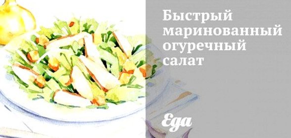 Быстрый маринованный огуречный салат