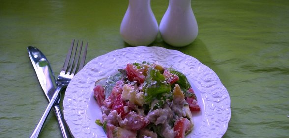 Салат с фетаской и курицей