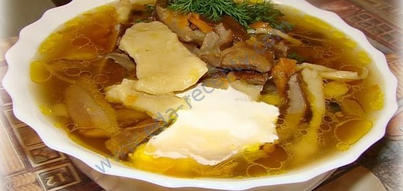 Суп лапша с грибами