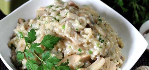 Ризотто с курицей и грибами