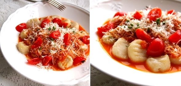 Картофельные ньокки с острым томатным соусом