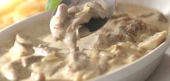 Бефстроганов из говяжьей вырезки