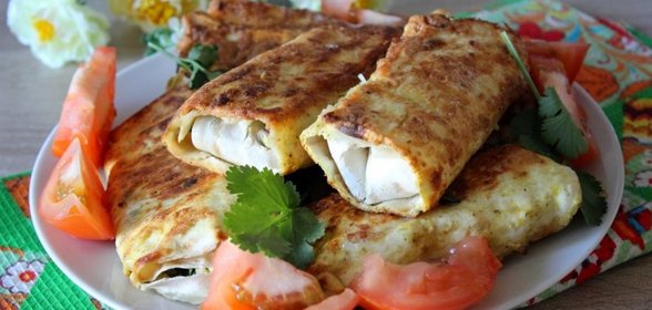 Пирожки из лаваша с зеленым луком и яйцом