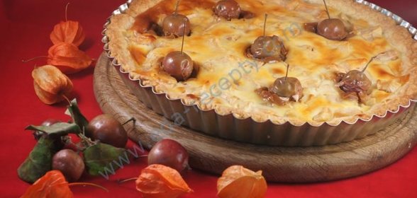 Пирог с грушами и яблоками