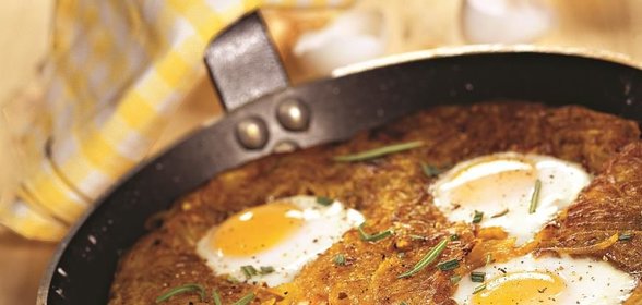 Яичница-глазунья на картофеле