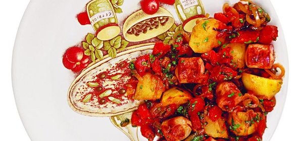 Быстрый гуляш с сосисками