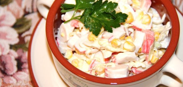 Крабовый салат с капустой