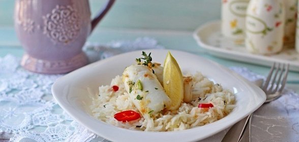 Ароматный рис с кальмаром