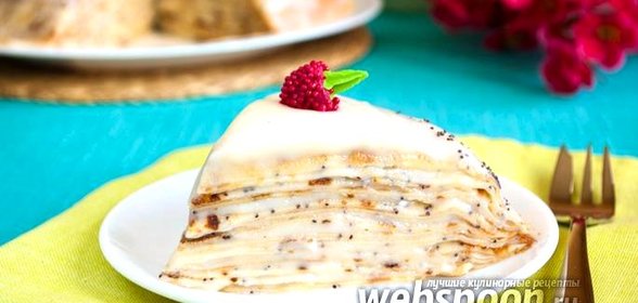 Сладкий блинный пирог с маком
