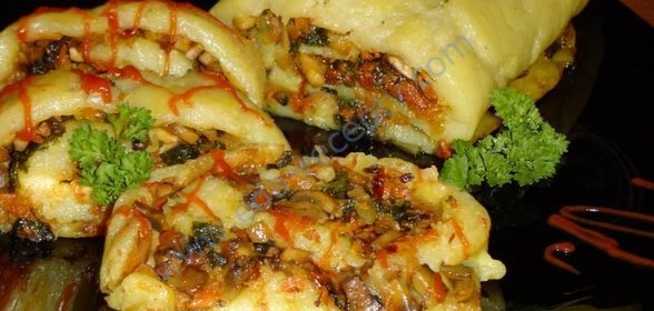 Постный картофельный рулет