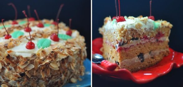 Медовый бисквит с кремом «Milky Way» и черносливом