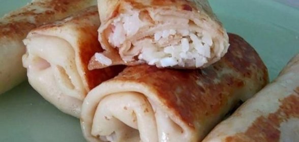 Блинчики с рисом и яйцом