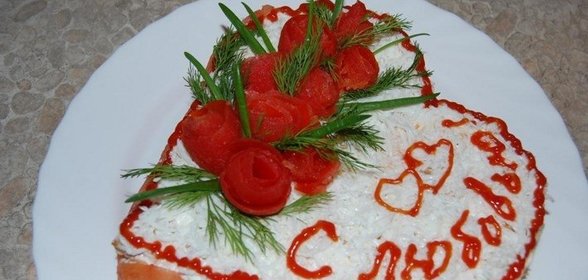 Закусочный торт из слоеного теста