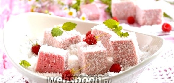 Малиновые суфлейные кубики