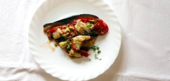 Запеканка из баклажанов и сулугуни