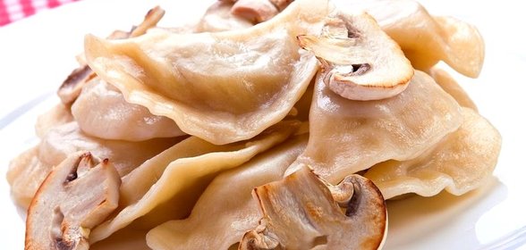 Постные вареники с грибами