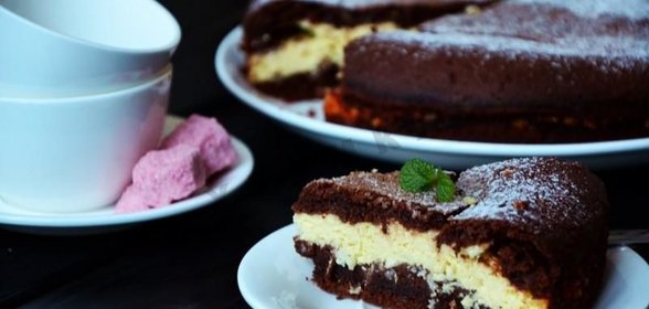 Шоколадно-творожный пирог Баунти