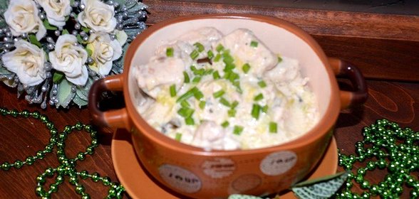 Курочка в сливках с каперсами