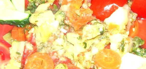 Кабачки тушеные с овощами
