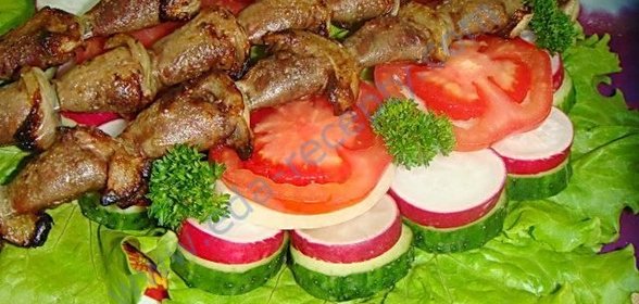 Шашлык из куриных сердечек