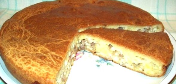 Заливной пирог с мясом