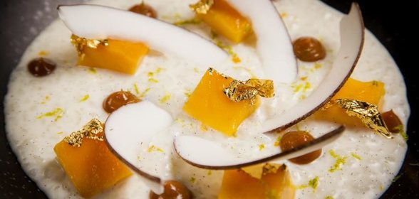 Рисовый пудинг с манго и лаймом