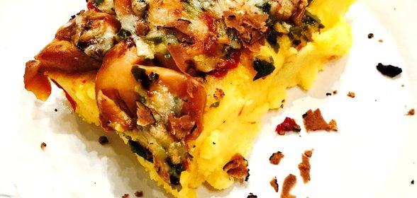 Полента с белыми грибами