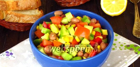 Овощной салат с красной фасолью