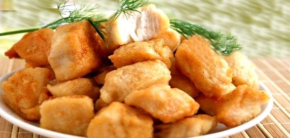 Кусочки курицы, обжаренные в панировке