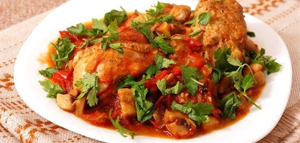 Масляная курица с рисом