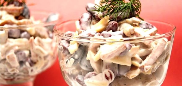 Салат с солеными грибами