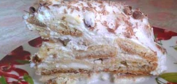 Нежный заварной торт со сметанным кремом