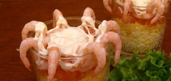 Салат Айсберг с креветками