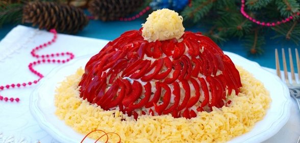 Салат Шапка Деда Мороза
