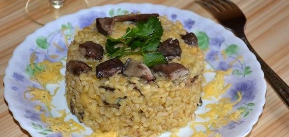 Булгур с грибами в стиле ризотто